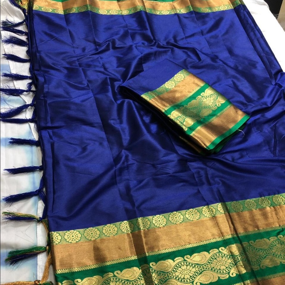 Pure Cotton Silk Saree Woven Border